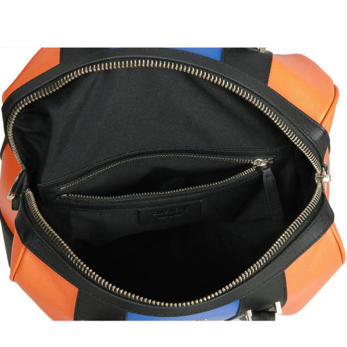 Givenchy lucrezia calf leather boston bag 5470 orange&black&blue